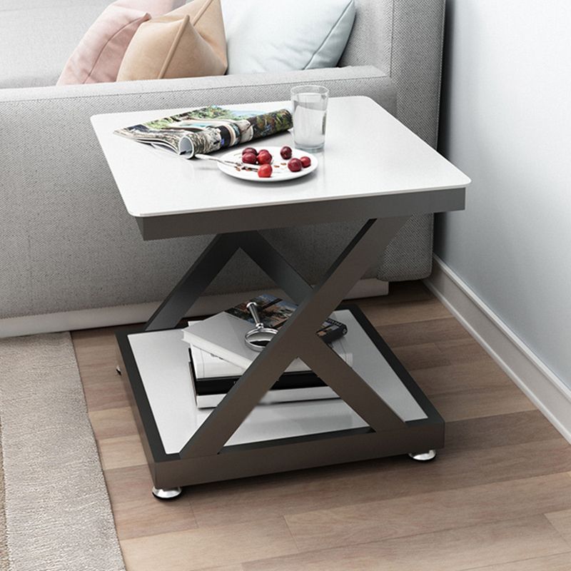 Contemporary  Abstract End Table  Side Table with Storage for Bedroom
