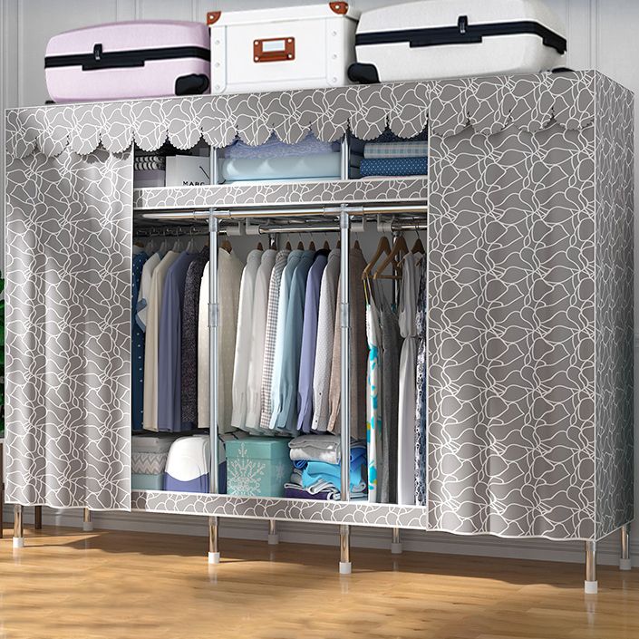 Contemporary Style Wardrobe Metal 1-Door Wardrobe Closet With Legs