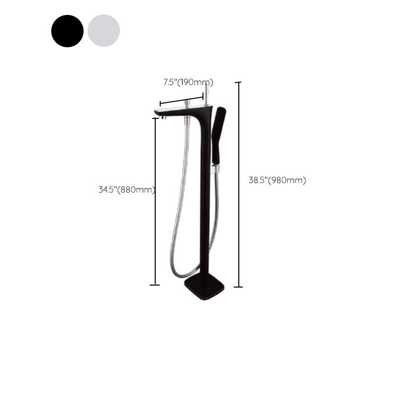 Modern Freestanding Bathtub Faucet Copper Floor Mounted Lever Handle Tub Faucet Trim