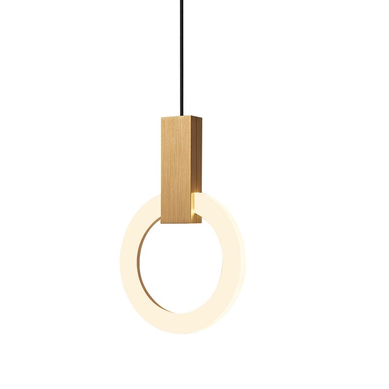 Modern Style Circle Shape Hanging Lights Metal Hanging Light Fixtures in Gold