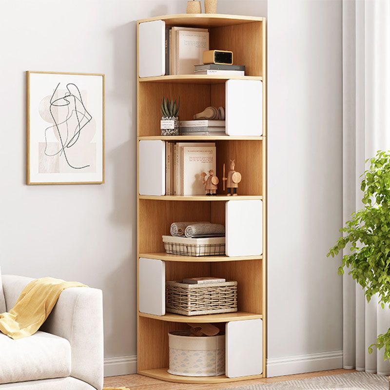 Modern Engineered Wood Bookcase Multi Shelves Closed Back Bookshelf