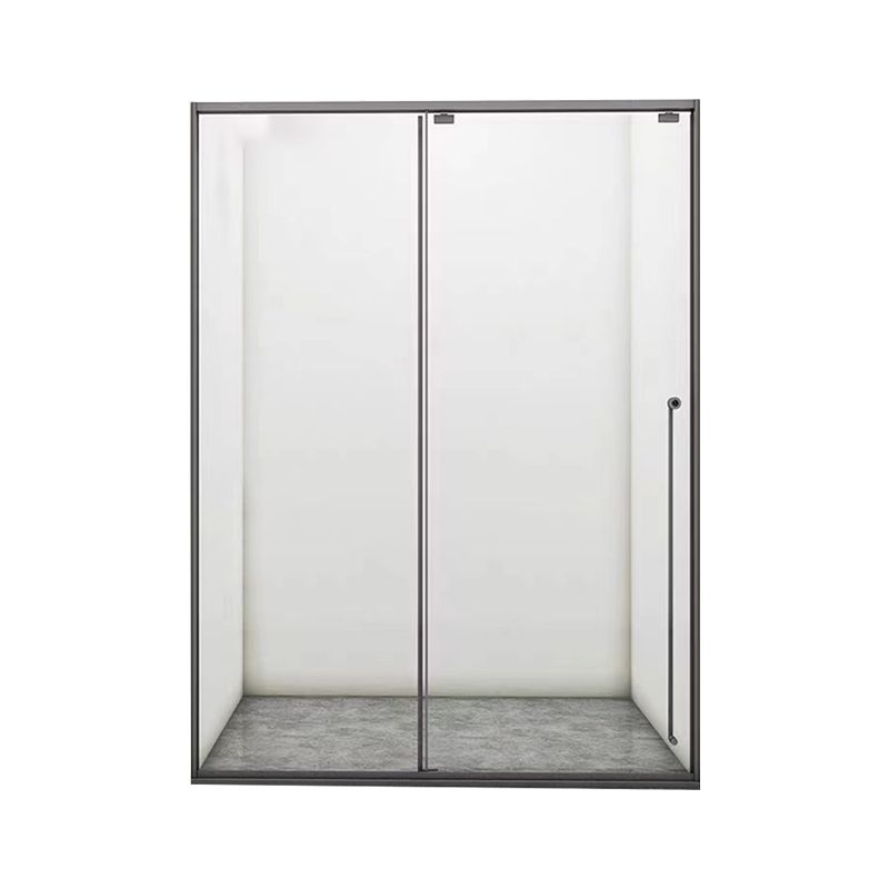 Single Sliding Gray Semi Frameless Shower Door Clear Shower Bath Door