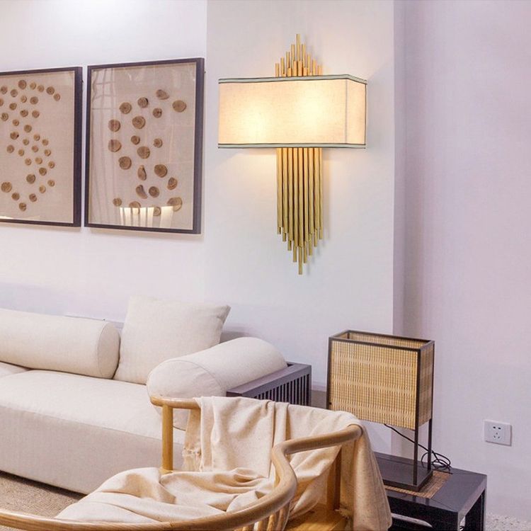 Postmodern Metal Wall Sconce Two Blub Wall Mounted Light Fixture for Bedroom