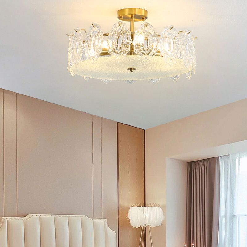 Modern Ceiling Light Household Glass Flush Mount Light Fixture for Bedroom