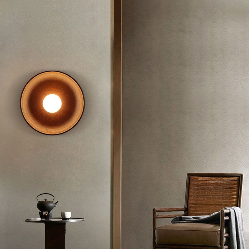 Modern Simplicity Wall Sconce Wooden 1-Light Wall Light for Interior Spaces
