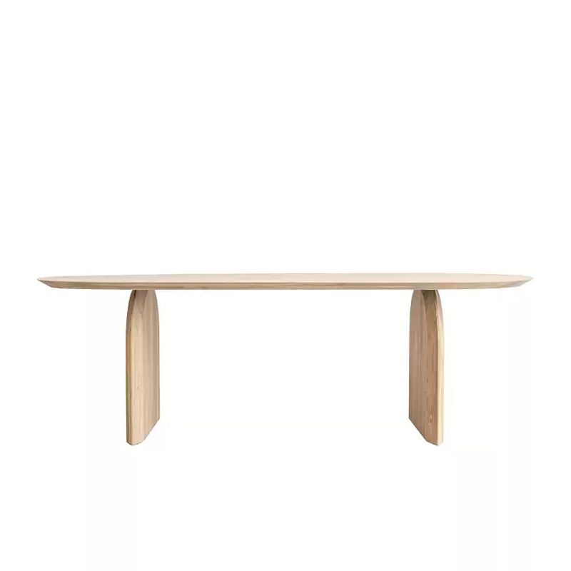 Modern Solid Wood Table for Restaurant Oval Table with Double Pedestal