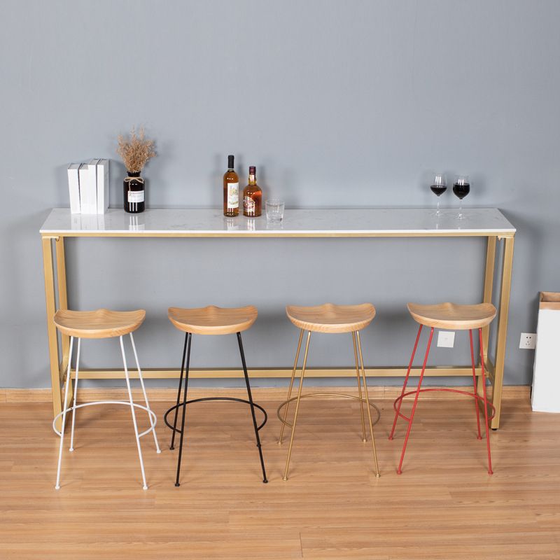 Glam Style Rectangle Bar Table 1/2/5 Pieces Faux Marble Counter Table for Indoor