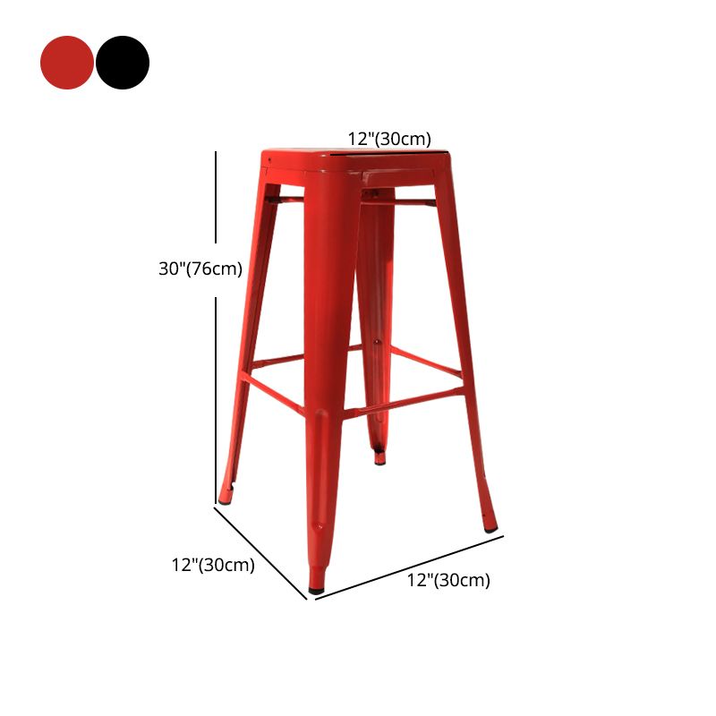 Industrial Square Bar and Counter Stool Metal Stool with 4 Legs
