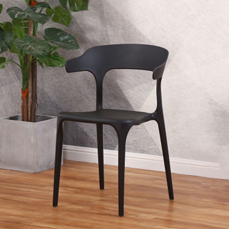 Modern Style Arm Chair Plastic Open Back Dining Room Chair for Kitchen