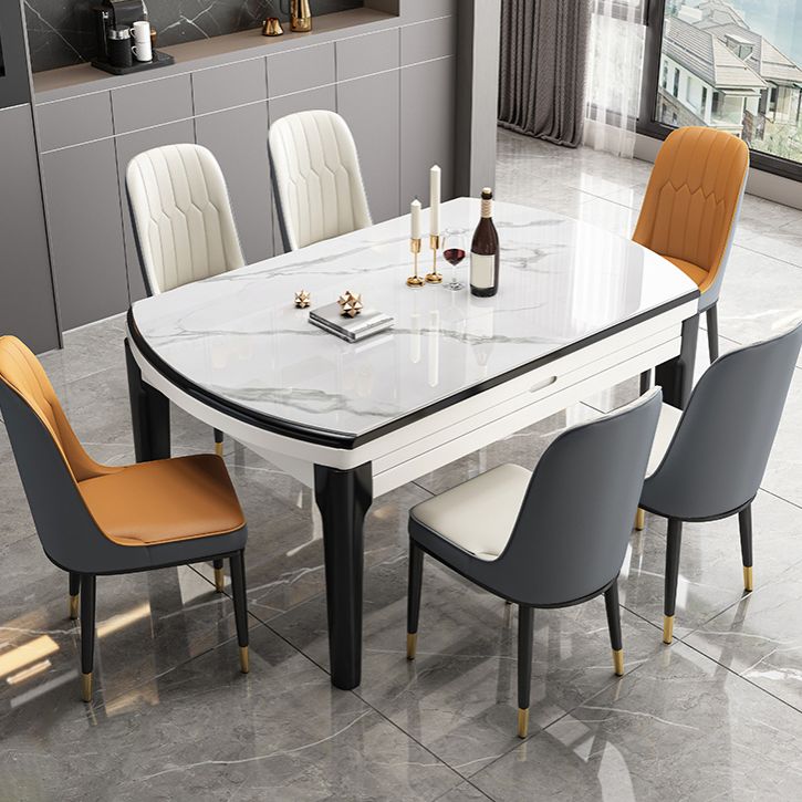 Modern Style Stone Furniture 7/9 Pcs 4 Legs Table with Armless Chair