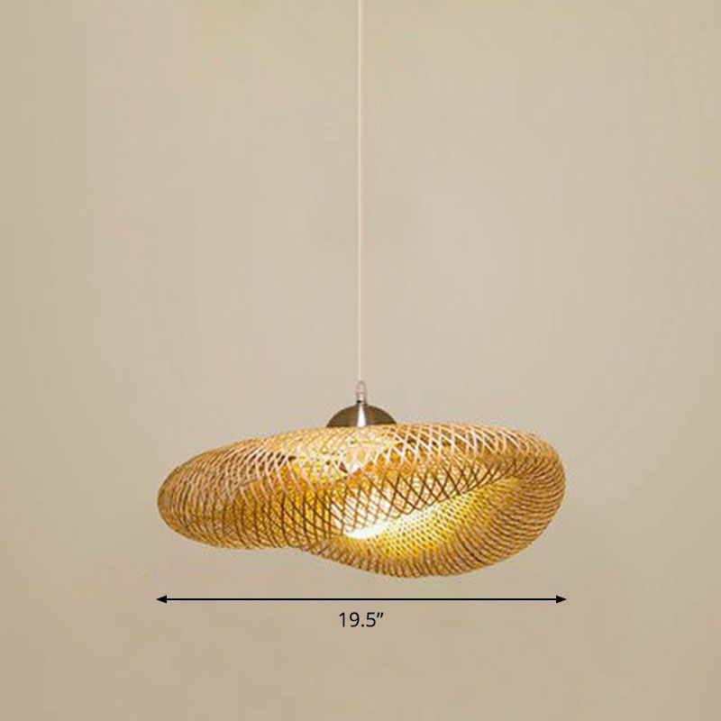 Twisted hanger licht eigentijds bamboe single-bulb restaurant ophanging licht in hout