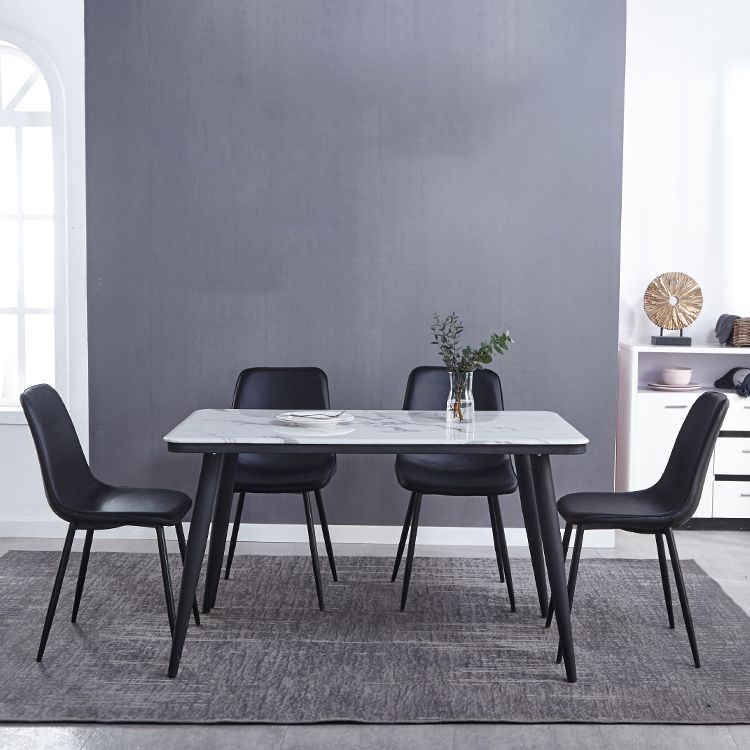 Moderne stijl faux lederen stoelen stevige achterste dinerkant -stoel voor thuisgebruik