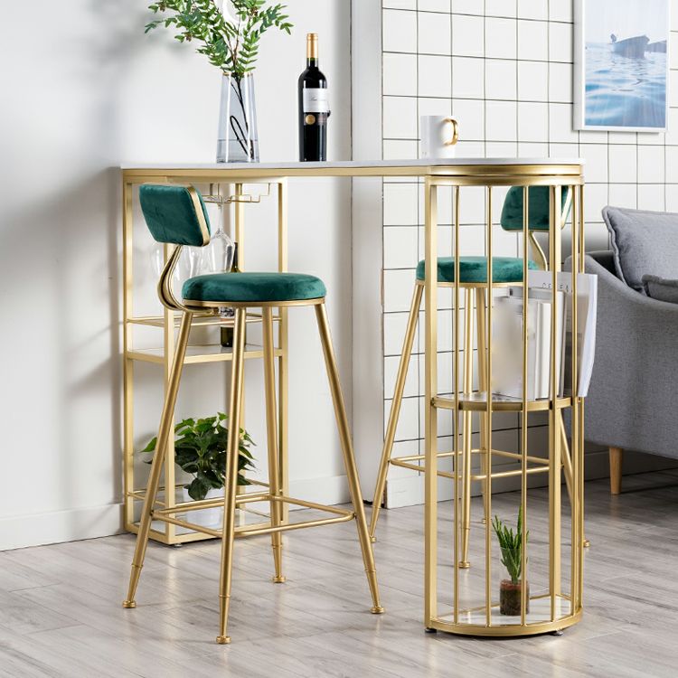Marble Top Cocktail Bar Table Nordic 42-inch Height Storage Table for Living Room