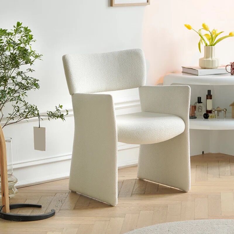 Contemporary Style Arm Chair Wood Open Back Dining Accent Chair for Kitchen