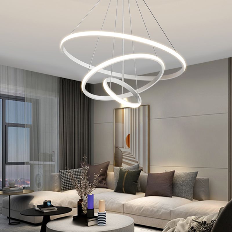 Modern Circle Chandelier Metal Layered LED Chandelier Pendant for Living Room