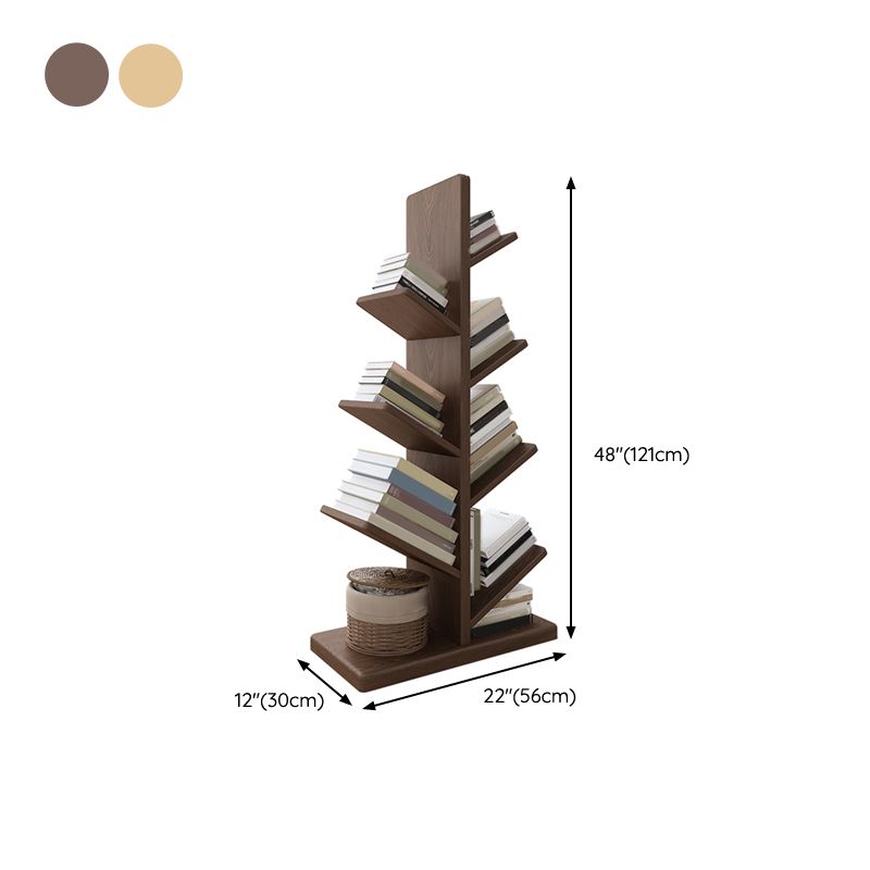 11.81" W Scandinavian Shelf Bookcase Antique Finish Bookshelf with Shelves