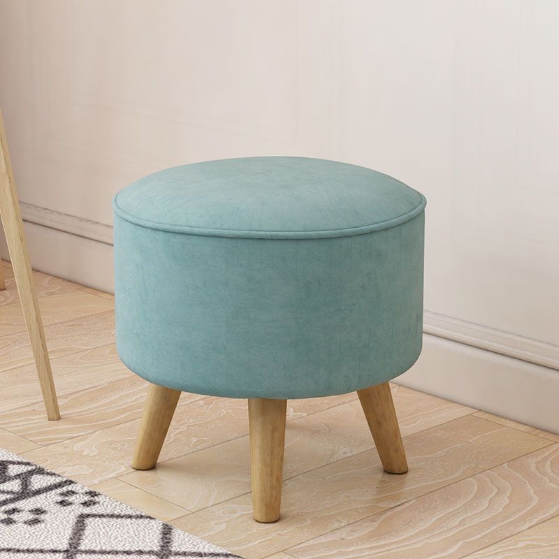 Solid Color Flannel Standard Stool Modern Style Simple Household Round Stool