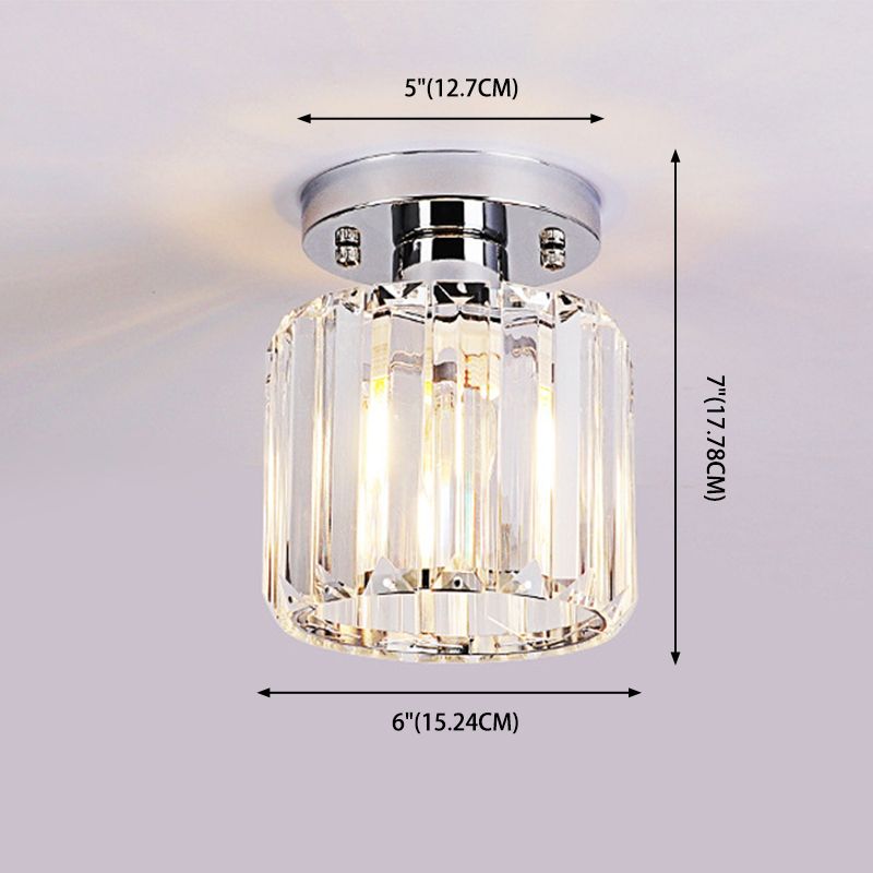Crystal Geometric Ceiling Mounted Fixture Contemporary Close To Ceiling Lighting Fixture