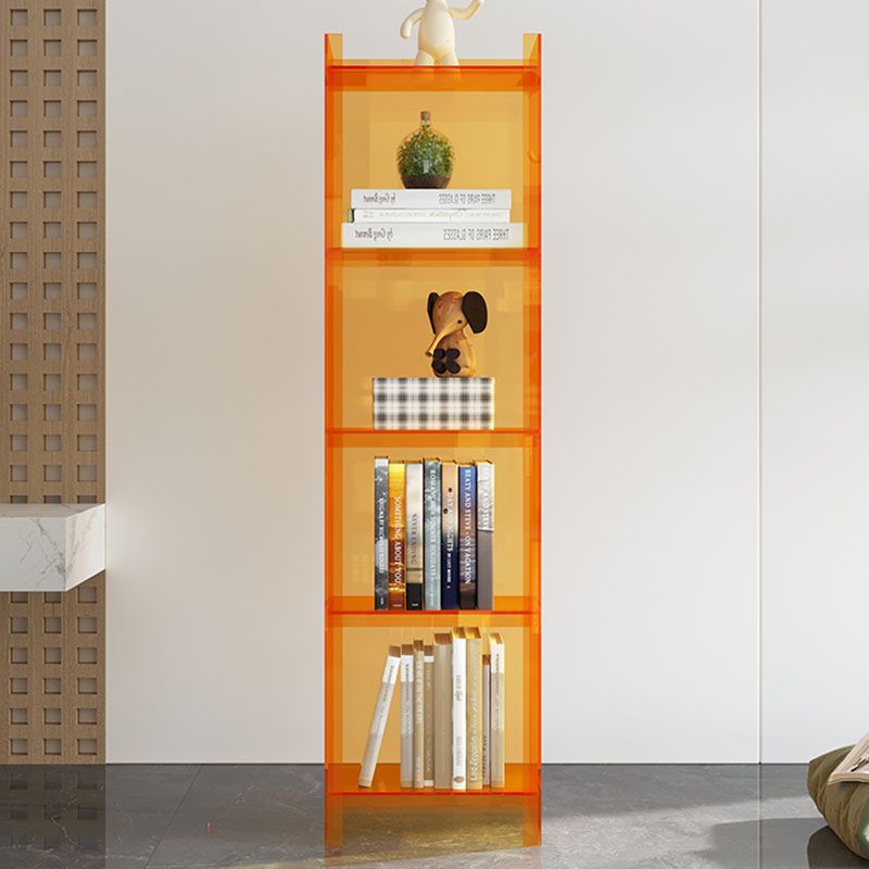 Glam Acrylic Vertical Standard Bookshelf Closed Back Bookshelf for Living Room