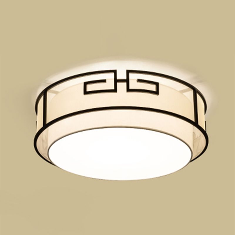 3/5 Hoofden Stof Plafondlamp Chinese Stijl Flush Mount Verlichtingsapparatuur voor Woonkamer