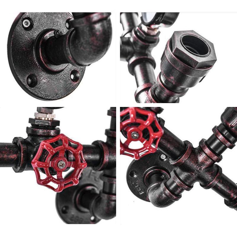 Tuyau et jauge de pression luminaire mural industriel appiculture murale en métal de cuivre industriel pour le restaurant