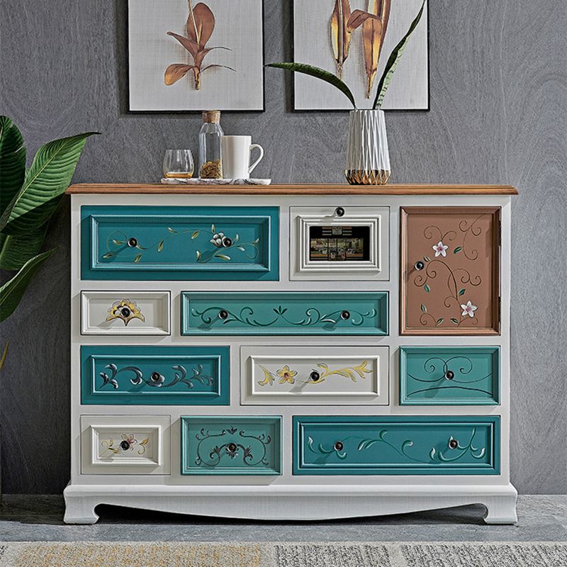 Nautical Bedroom Wooden Storage Chest Horizontal Chest with 10 Drawers