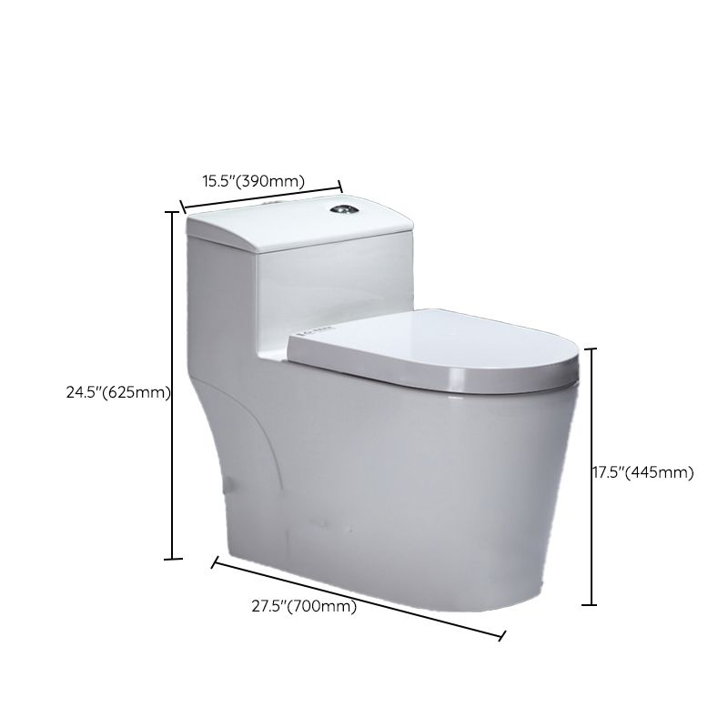 Contemporary Floor Mounted Toilet Seat Included Toilet Bowl for Bathroom
