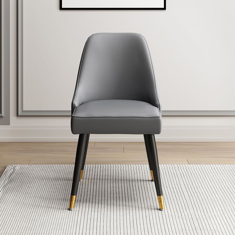 Scandinavian Upholstered Armless Dining Chairs Solid Back Chair