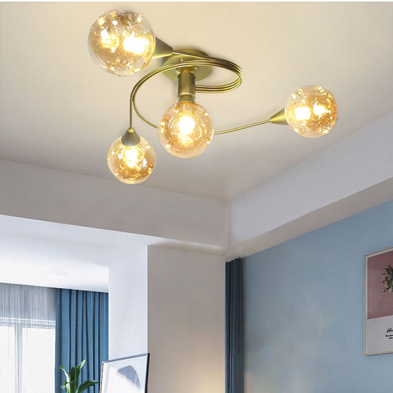 Luminaire semi-encastré en forme de verre, luminaire de plafond de style moderne