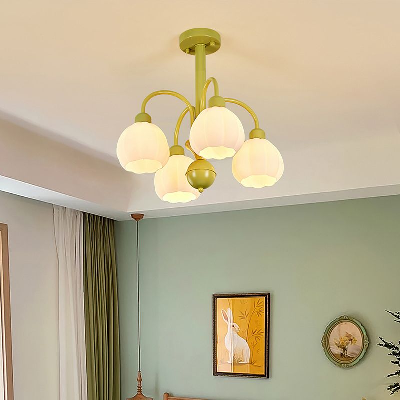 Modern Style Ceiling Lamp Creative Glass Shade Flush Mount Light Fixture