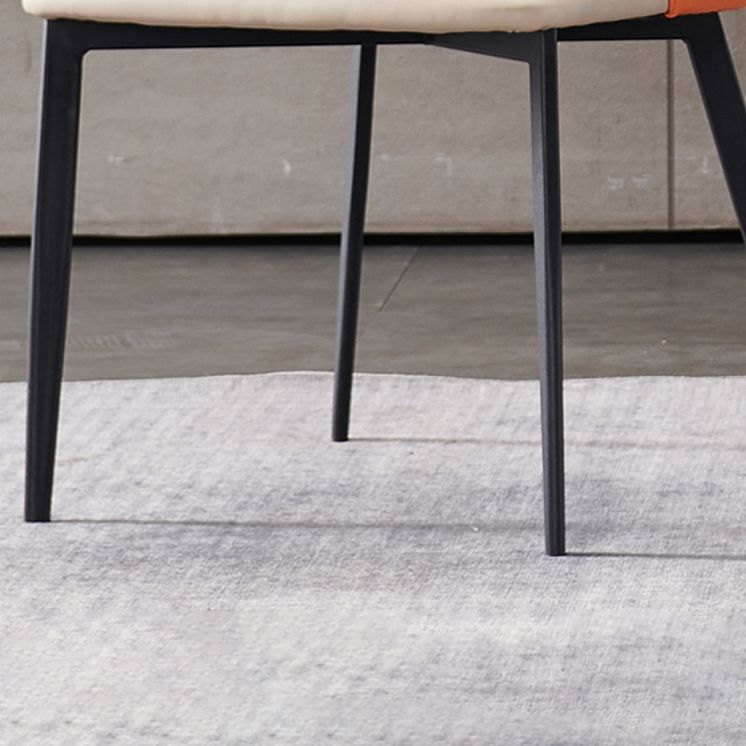 Contemporary Hotel Solid Back Arm Chair Leather Matte Finish Dining Chair