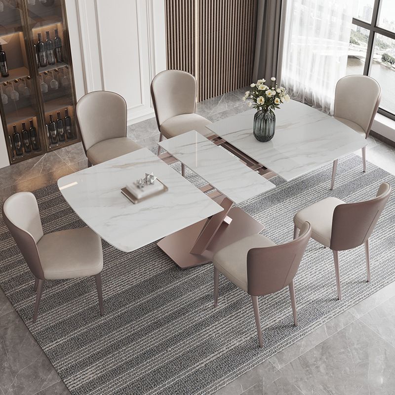 Modern Rectangle Sintered Stone Dining Table Set 1/4/5/6/7 Pieces Dining Set for Home Use
