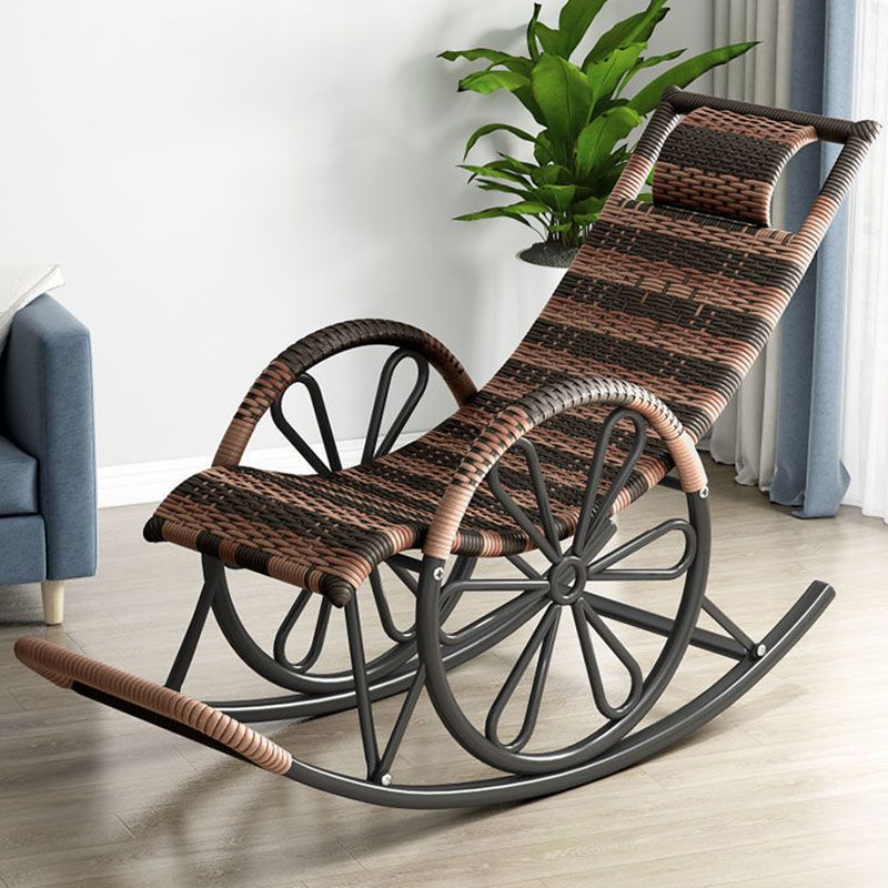 Rattan Modern Leisure Rocking Chair Home Iron Chaise Lazy Chair