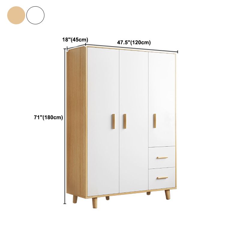 Contemporary Wardrobe Armoire Wooden Armoire with Doors and Legs