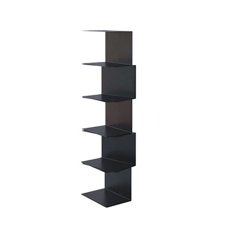 Contemporary Corner Bookshelf Closed Back Iron Vertical Bookcase