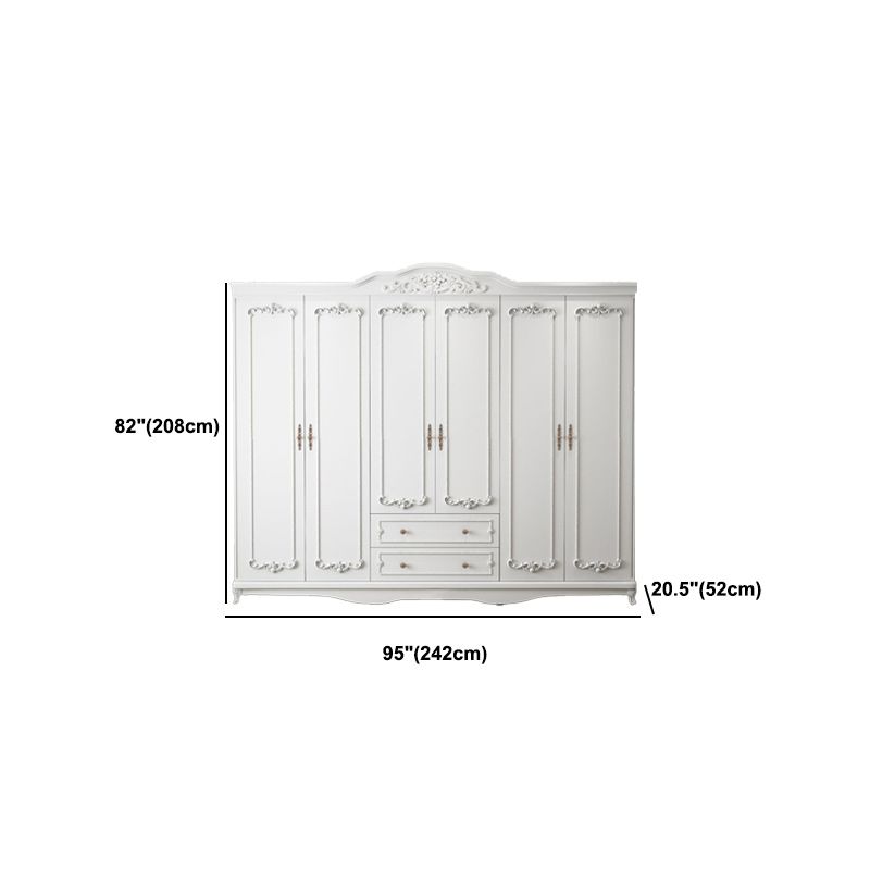 Bedroom Hinged Door Storage Cabinet Manufactured Wood French Country Cabinet with Drawers