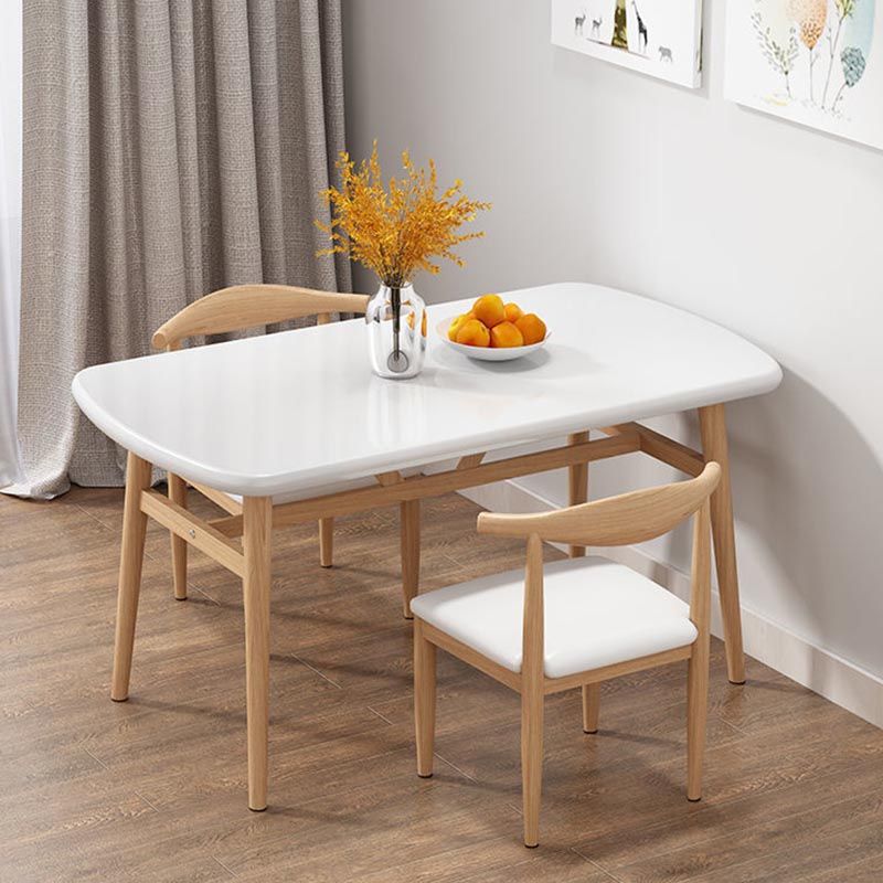 Rectangular Wood Dining Table Modern Furniture with 4 Legs for Home