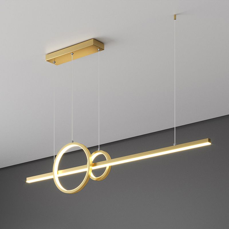 Anello minimalista e bar Light Light LED Metallic LED Lampada sospesa in nero/oro