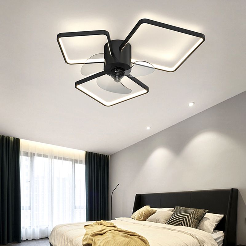 Contemporary Geometric Fan Light Metal LED Flush Mount Light for Living Room