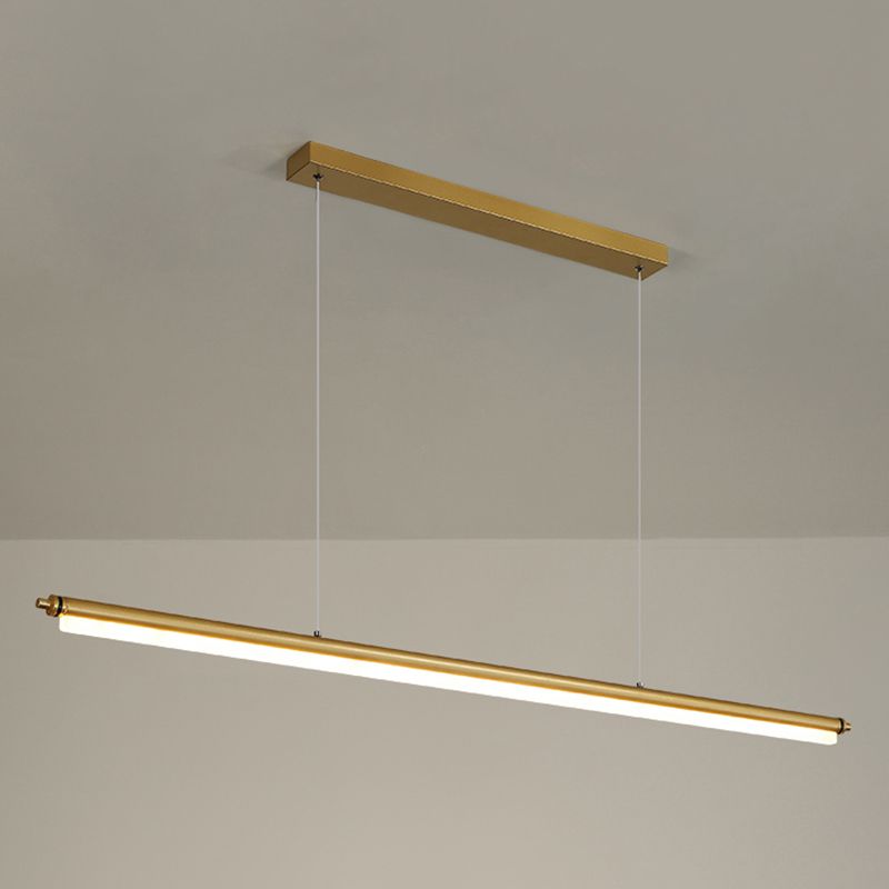 Modern aluminium eilandlamp lineair 1-licht restaurant LED hanglamp met acrylschaduw
