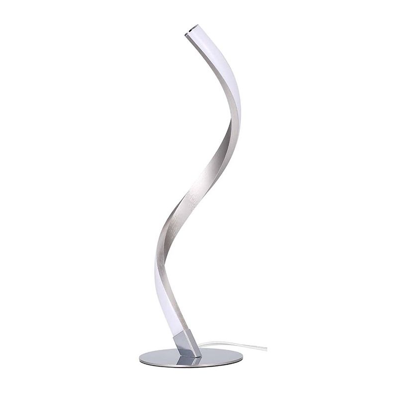 Lámpara de mesa retorcida de metal, luz de mesa lineal de sombra larga para el dormitorio
