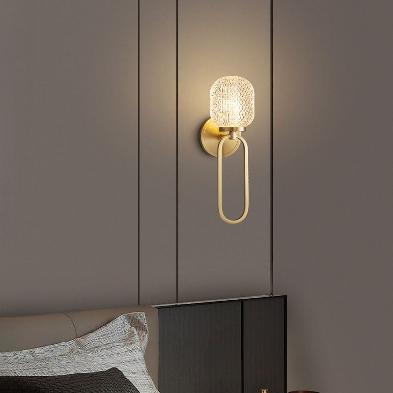 Brass and Crystal 1 - Light Wall Armed Sconce Globe Shade Wall Light in Gold