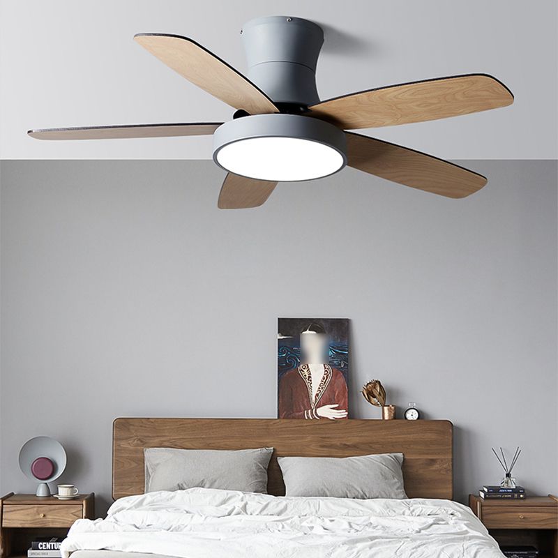 Kids Style Round Shape Ceiling Fan Lamp Metal 1-Light LED Ceiling Fan Light