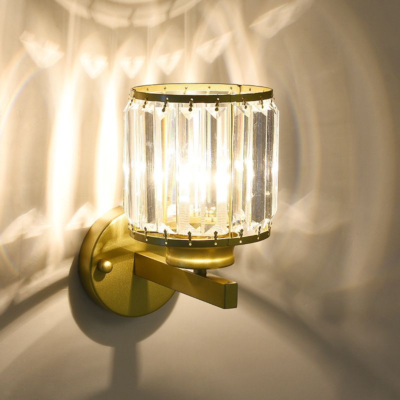 Iluminación de pared del corredor de cilindros Cristal biselado tradicional 1 Bulbo de pared colgante de pared