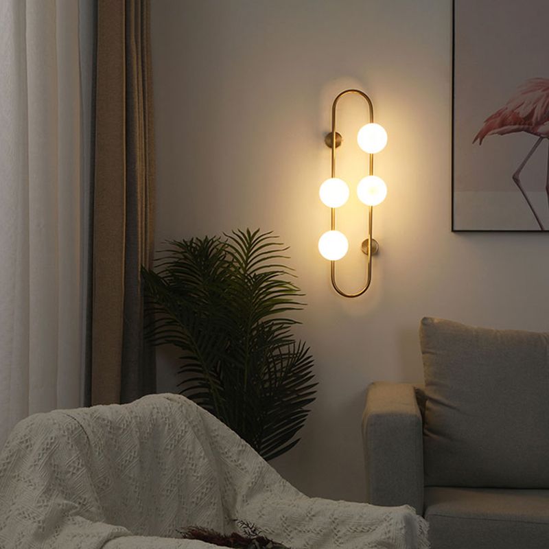 Glass Ball Shaped Wall Mounted Light Fixture Modern-Style White Wall Mounted Lighting