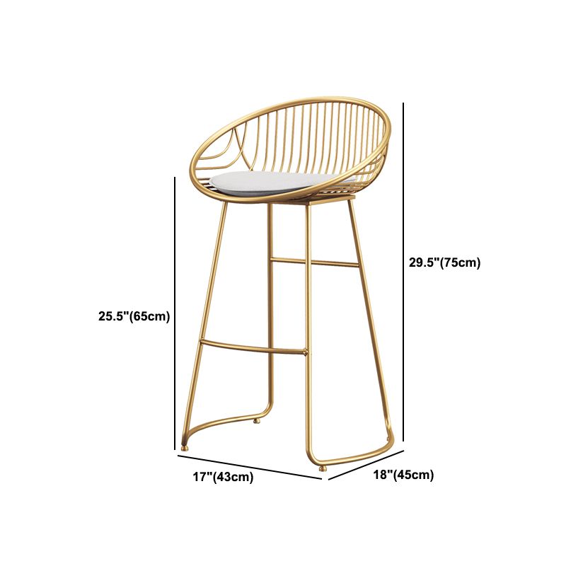 Scandinavian Upholstered Bar Stools for Home Bucket Stools with Metal Base