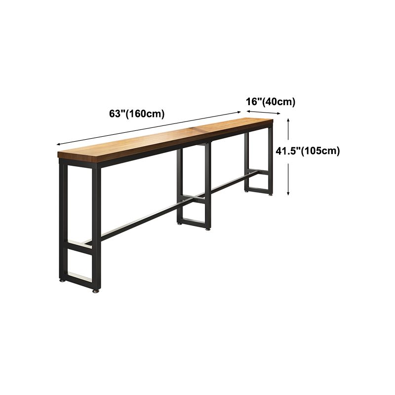 Brown Modern Style Rectangle in Solid Wood and Iron Table Coffee Shop Bar Table