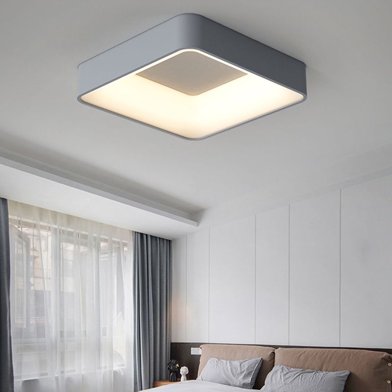 Square Ceiling Mount Light Modern LED Ceiling Light with Acrylic Shade for Bedroom