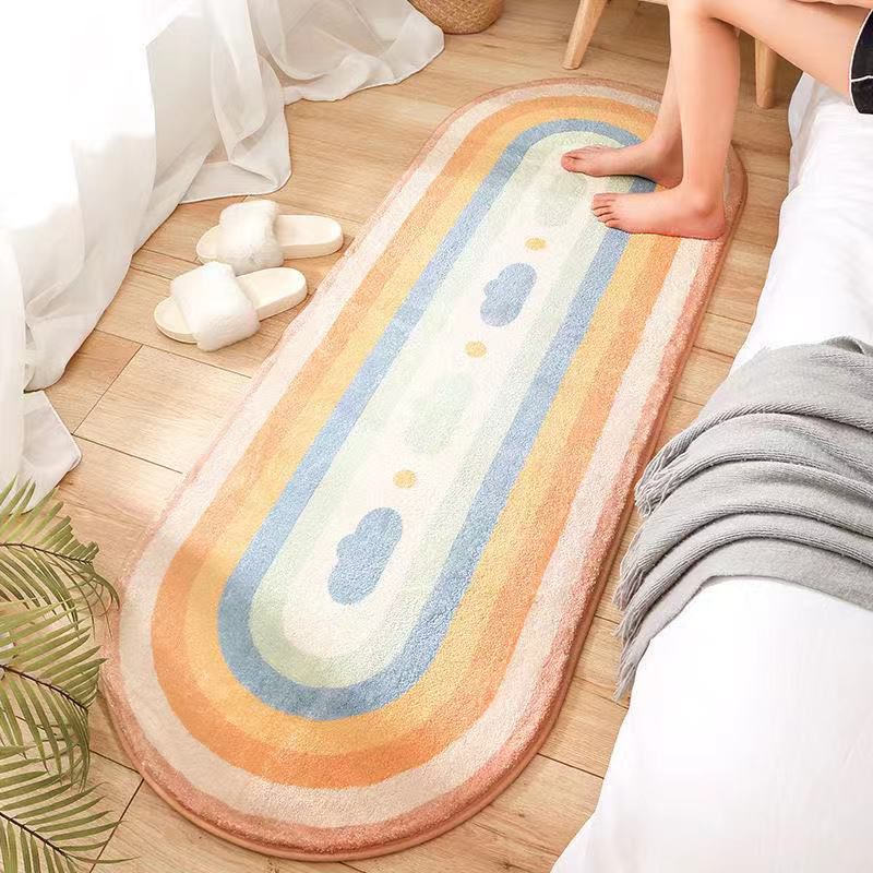 Multicolor Bedroom Rug Relaxing Geometric Printed Indoor Rug Synthetics Anti-Slip Easy Care Area Carpet