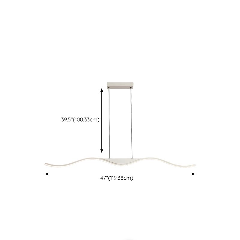 White Linear Kitchen Island Lighting Metal Square Ceiling Light for Living Room